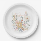 Elegant Floral Bouquet Girly Gezegde Lovely Papieren Bordje (Voorkant)
