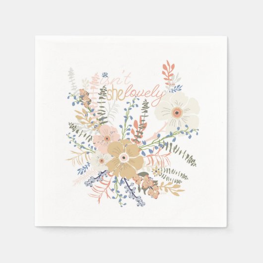 Elegant Floral Bouquet Girly Gezegde Lovely Servet (Voorkant)