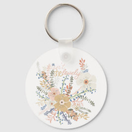 Elegant Floral Bouquet Girly Gezegde Lovely Sleutelhanger