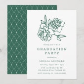 Elegant Floral Bouquet Green Graduation Party Kaart (Voorkant / Achterkant)
