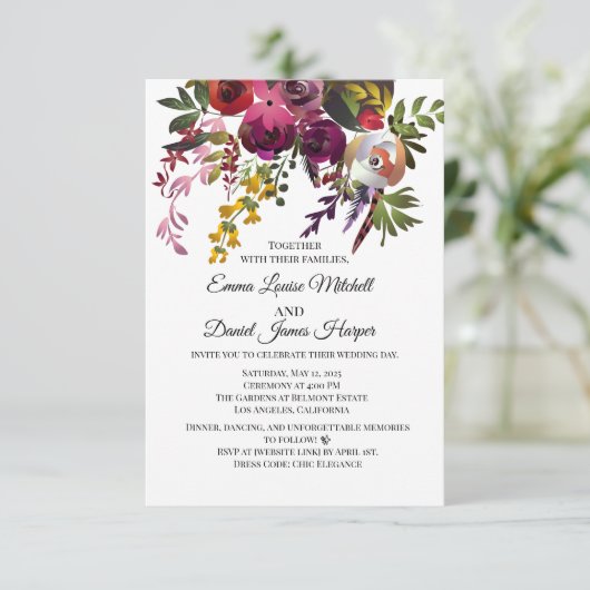 Elegant Floral Bouquet Kaart (Staand voorkant)