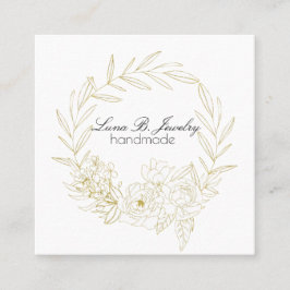 Elegant Floral Bouquet lijst Square Card Vierkante Visitekaartje