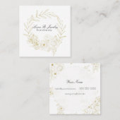 Elegant Floral Bouquet lijst Square Card Vierkante Visitekaartje (Voorkant / Achterkant)