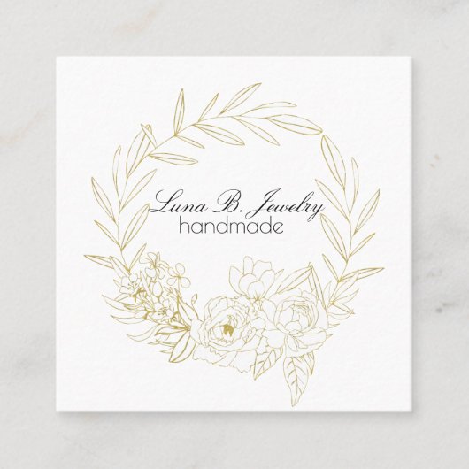 Elegant Floral Bouquet lijst Square Card Vierkante Visitekaartje (Voorkant)