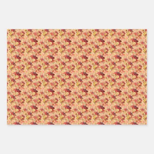 Elegant  Floral Bouquet Pattern Inpakpapier Vel (Voorkant 3)