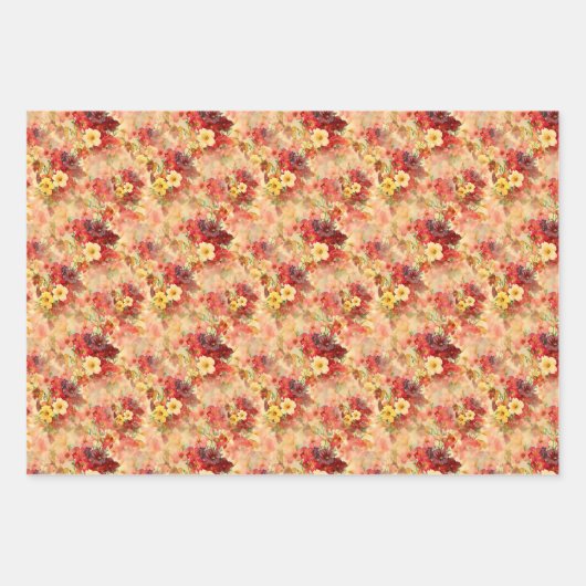 Elegant  Floral Bouquet Pattern Inpakpapier Vel (Voorkant 2)