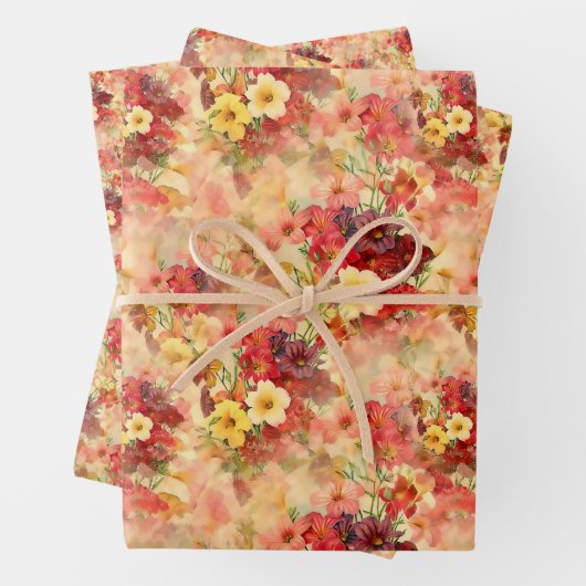 Elegant Floral Bouquet Pattern Inpakpapier Vel (In situ)