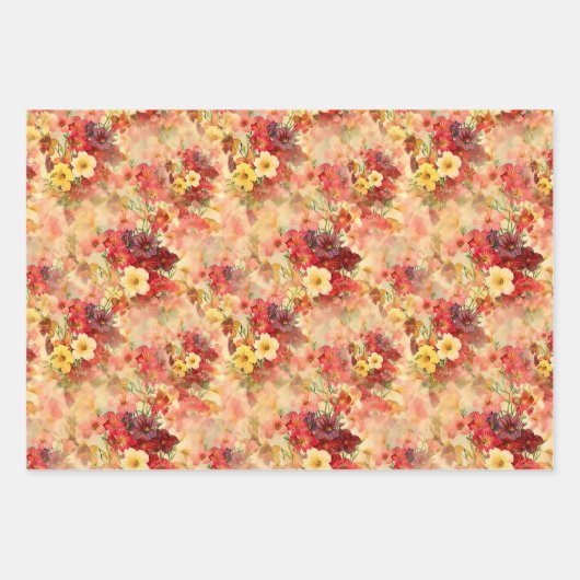 Elegant Floral Bouquet Pattern Inpakpapier Vel (Voorkant)