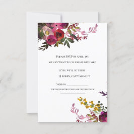 Elegant Floral Bouquet RSVP Kaartje