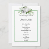 ELEGANT FLORAL BOUQUET SAGE TRIM WEDING KAART (Voorkant)