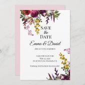 Elegant Floral Bouquet Save The Date (Voorkant / Achterkant)