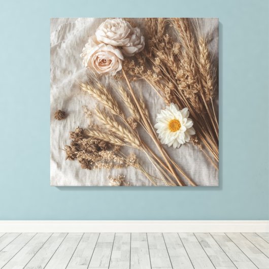 Elegant Floral Bouquet Wall Art Canvas Afdruk (Insitu (Houten vloer))