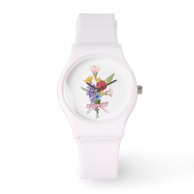 Elegant Floral Bouquet Watch Horloge (Voorkant)