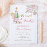 Elegant Floral Bridal Brunch en Bubble Invitation Kaart<br><div class="desc">・ Elegant Brunch en Bubble Bridal Shower Invitation voegen aangepaste tekst aan de achterzijde toe om aanvullende informatie te verstrekken die nodig is voor uw gasten.</div>