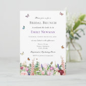 Elegant Floral Bridal Brunch Kaart (Staand voorkant)