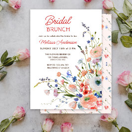 Elegant Floral Bridal Brunch Kaart