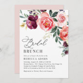 Elegant Floral Bridal Brunch Kaart (Voorkant / Achterkant)