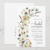 Elegant Floral Bridal Luncheon Kaart (Voorkant / Achterkant)