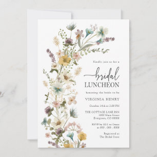 Elegant Floral Bridal Luncheon Kaart