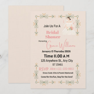 Elegant Floral Bridal Shower Invitation | Customiz Kaart