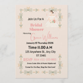 Elegant Floral Bridal Shower Invitation | Customiz Kaart