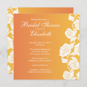 Elegant Floral Bridal Shower Invitation Herfst Kaart (Voorkant / Achterkant)