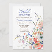 Elegant Floral Bridal shower Invitation Kaart (Voorkant)
