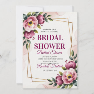 Elegant Floral Bridal Shower Invitation Kaart