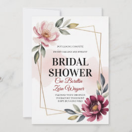 Elegant Floral Bridal Shower Invitation | Modern  Kaart