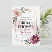 Elegant Floral Bridal Shower Invitation | Modern  Kaart (Staand voorkant)