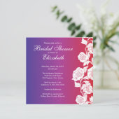 Elegant Floral Bridal Shower Invitation paars Kaart (Staand voorkant)