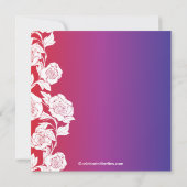 Elegant Floral Bridal Shower Invitation paars Kaart (Achterkant)