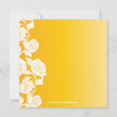 Elegant Floral Bridal Shower Invitation Yellow Kaart (Achterkant)