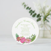 Elegant Floral Bridal Shower Kaart (Staand voorkant)