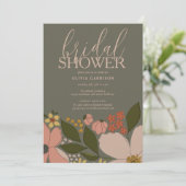 Elegant Floral Bridal Shower Kaart (Staand voorkant)