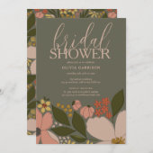 Elegant Floral Bridal Shower Kaart (Voorkant / Achterkant)