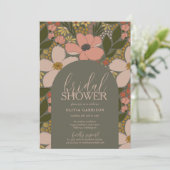 Elegant Floral Bridal Shower Kaart (Staand voorkant)