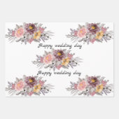 Elegant Floral Bride & Groom Wedding Inpakpapier Vel (Voorkant 2)