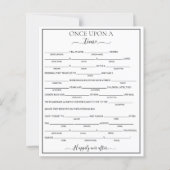 Elegant Floral Bride Libs Bridal Shower Game  (Voorkant)