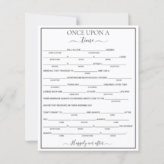 Elegant Floral Bride Libs Bridal Shower Game  (Voorkant)