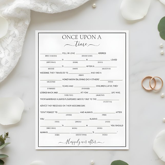 Elegant Floral Bride Libs Bridal Shower Game  (Creator heeft geüpload)