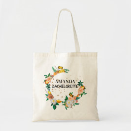 Elegant Floral Bridesmaid Canvas tas