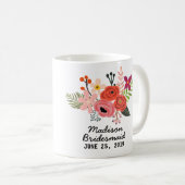 Elegant Floral Bridesmaid Koffiemok (Voorkant rechts)