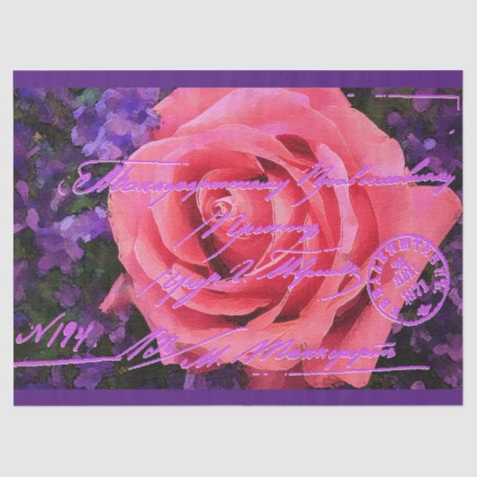 Elegant  Floral Briefkaart Weefpapier Tissuepapier (Voorkant)