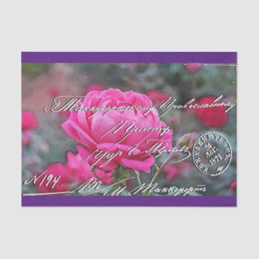 Elegant  Floral Briefkaart Weefpapier Tissuepapier (Voorkant)