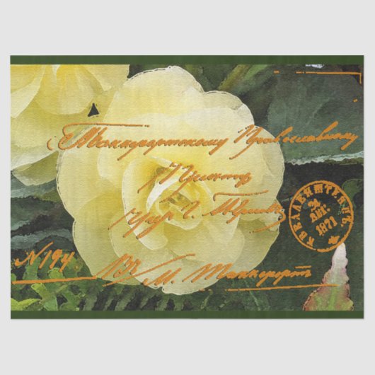 Elegant  Floral Briefkaart Weefpapier Tissuepapier (Voorkant)
