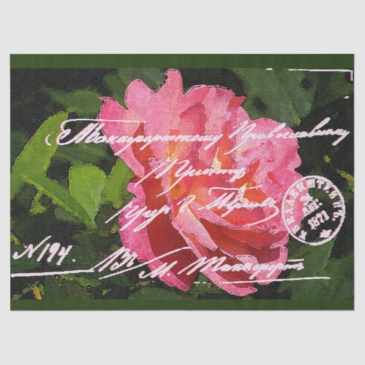 Elegant  Floral Briefkaart Weefpapier Tissuepapier (Voorkant)