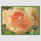 Elegant  Floral Briefkaart Weefpapier Tissuepapier (Voorkant)