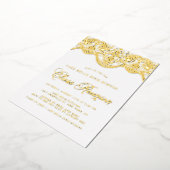 Elegant Floral Brocade Lace Class Reunion Folie Uitnodiging (Gedraaid)