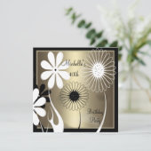 Elegant Floral Bronze zwart wit 40e verjaardag Kaart (Staand voorkant)